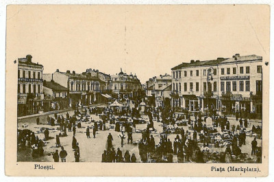 924 - PLOIESTI, Market, Romania - old postcard - unused foto