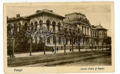 127 - PLOIESTI, Prahova, High School Petru si Pavel - old postcard - used 1941 foto