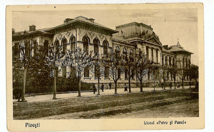 127 - PLOIESTI, Prahova, High School Petru si Pavel - old postcard - used 1941
