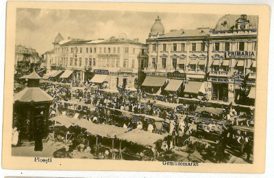 1107 - PLOIESTI, Prahova, Market - old postcard - unused foto