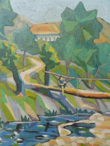 Peisaj Cu Pod Pictura Veche In Ulei Pe Panza Peisaje Cubism Okazii Ro