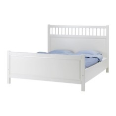 Pat dublu alb IKEA HEMNES pentru dormitor matrimonial foto
