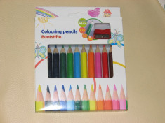Set 10 creioane colorate si ascutitoare cadou. Made in Germany foto