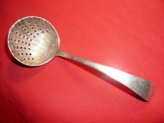 Ligurita- sita ceai -veche , metal argintat ,L= 12,5 cm foto