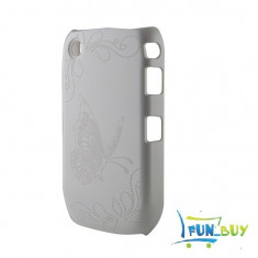 Husa plastic / Carcasa protectie pentru BlackBerry Curve 8520 fluture alba foto