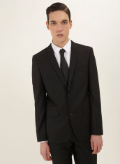 Sacou negru TOPMAN slim fit 38 jacheta costum 2 nasturi Black Slim Fit Suit UK foto