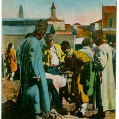 962 - OLTENI, Vanzatori de PRAZ si alte legume - old postcard - used - 1927