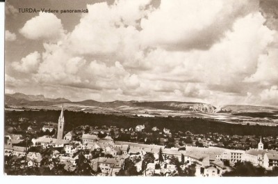 R-9899 Romania, RPR, Turda, vedere panoramica spre Cheile Turzii, necirculata foto