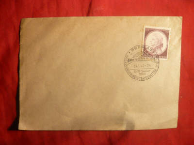 Plic cu timbru W.A.Mozart cu stamp. Breslau -Turneu Box 1942 foto