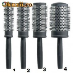 perii par rotunde set 4 buc, perii coafat, accesorii coafor, perie rotativa, coafura, perie rotunda pentru coafat, perii de par foto