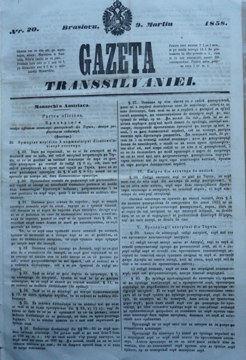 Gazeta Transilvaniei , Brasov , nr. 20 , 1858