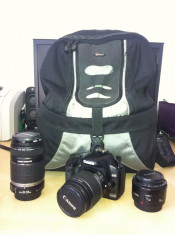 Canon 450D kit + 2 obiective + geata foto