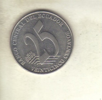 bnk mnd Ecuador 25 centavos 2000 , Jose Joaquin de Olmedo foto
