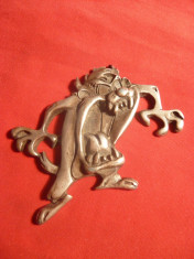Figurina Diavolul Tasmanian -metal argintat foto