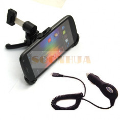 Suport auto pt grila ventilatie + Incarcator pt Samsung Galaxy Nexus Prime i9250 holder Car Charger + folie protectie ecran foto