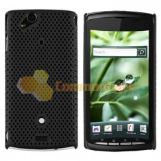 Husa protectie mesh neagra + folie ecran Sony Ericsson SE Xperia Arc s X12 + foto