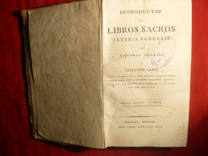 Johanne Jahn - Introductio in Libros Sacros - ed. IIa -1814 Viena