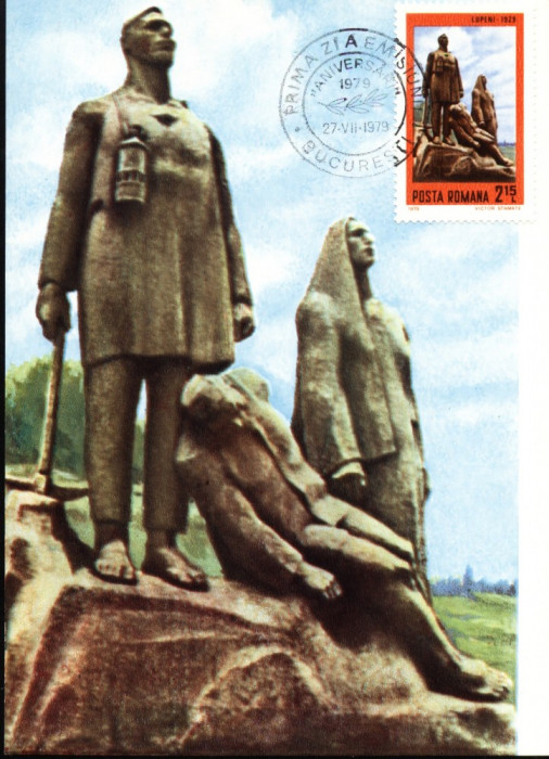 Carte maxima Monumentul Minerilor din Lupeni, Romania