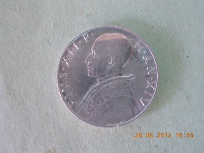 10 LIRE ,CITTA DEL VATICANO -PIUS XII.P. -1952