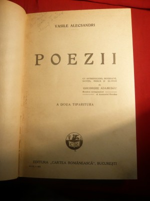 V.Alecsandri - Poezii - ed. IIa 1927 foto
