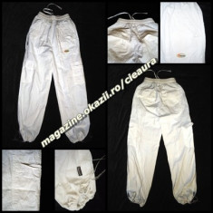 PANTALON ALB LUNG VARA DAMA SPORT CASUAL 100% BUMBAC 6 BUZUNARE PANTALONI FEMEI foto