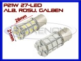 BEC AUTO LED P21W (BA15S, 1156) 27 SMD - DRL MARSARIER SEMNALIZARE POZITIE FRANA, Universal, ZDM