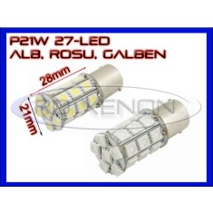 BEC AUTO LED P21W (BA15S, 1156) 27 SMD - DRL MARSARIER SEMNALIZARE POZITIE FRANA