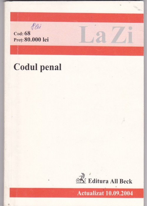 CODUL PENAL ( ACTUALIZAT 10.09.2004 )