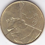 Moneda Belgia 5 Franci 1993 - KM#164 XF (text in flamanda) foto