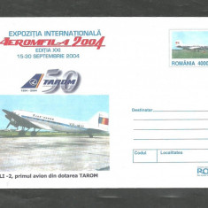 PRIMUL AVION DE PASAGERI LI-2 DIN DOTAREA TAROM, intreg postal 2004 necirculat