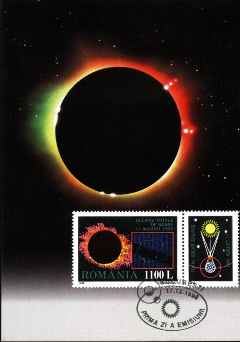 Carte maxima Eclipsa totala de Soare 1999