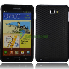 Husa neagra mesh Samsung Galaxy Note i9220 + folie ecran + expediere gratuita