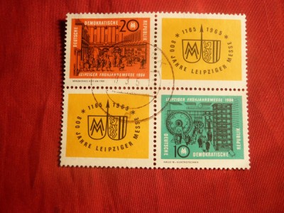 Serie-Bloc -800 Ani Targ Leipzig 1964 DDR ,2 val.+2 vignete stamp. foto