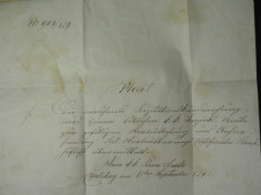 DOCUMENT VECHI TRANSILVANIA 1859 - TOVIS(TEIUS) - KARLSBURG(ALBA IULIA) foto