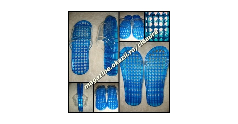 Slapi Silicon Albastri Unisex: Medicinali, Masaj, Plaja, Casa, Slabit ...
