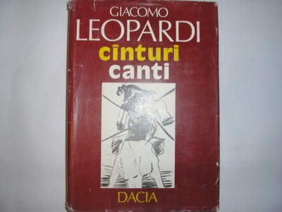 Giacomo Leopardi Canturi/Canti,editie bilingva,cartonata,p6 foto