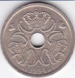 Moneda Danemarca 2 Kroner 1994 - KM#874.1 XF, Europa