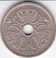 Moneda Danemarca 2 Kroner 1994 - KM#874.1 XF foto