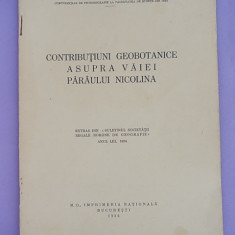 CONSTANTIN PAPP-CONTRIBUTII GEOBOTANICE ASUPRA VAIEI PARAULUI NICOLINA/1935/CU AUTOGRAF