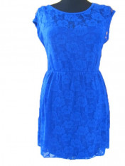 Rochie Lace Electric Blue albastra casual eleganta de club din dantela superba foto