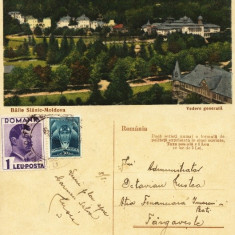 Carte postala ilustrata Slanic Moldova-Vedere Generala,1935