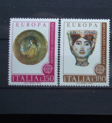 Italia 1976 - EUROPA CEPT OBIECTE DE ARTA DIN PORTELAN, serie nestampilata, B16 foto