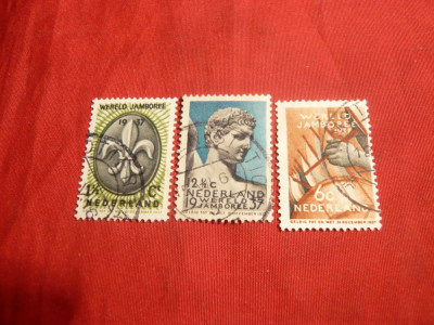 Serie Jamboreea Internat.1937 Olanda ,3 val.stamp. foto