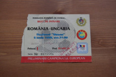 Bilet de meci, Romania - Ungaria, 5 iunie 1999. foto