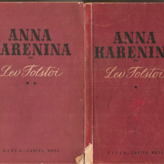 (C1368) ANNA KARENINA DE LEV TOLSTOI, ESPLA CARTEA RUSA, BUCURESTI, 1960, 2 VOLUME