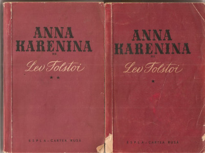 (C1368) ANNA KARENINA DE LEV TOLSTOI, ESPLA CARTEA RUSA, BUCURESTI, 1960, 2 VOLUME foto