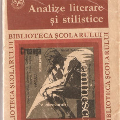 (C1346) ANALIZE LITERARE SI STILISTICE DE ION ROTARU, EDITURA ION CREANGA, BUCURESTI, 1972