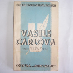 Vasile Carlova - Poeziile - Epoca , vieata si opera sa - Paul I. Papadopol ,