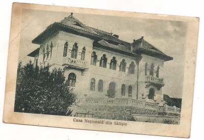 carte postala(ilustrata)-SIBIU-SALISTE-Casa nationala anul 1935 foto