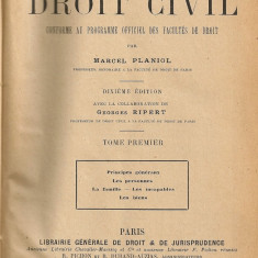 Marcel Planiol - Trataite elementaire de Droit Civil ( vol. I ) - 1925